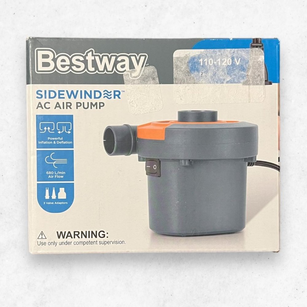 Bestway Sidewinder‎ 110-120V Air Pump Inflation And Deflation Camping 3 Adaptors